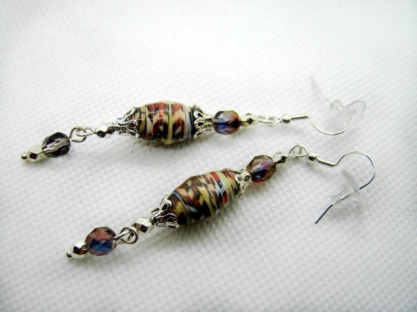 Handmade Blue Bead Earrings by AfriArtisan Designs